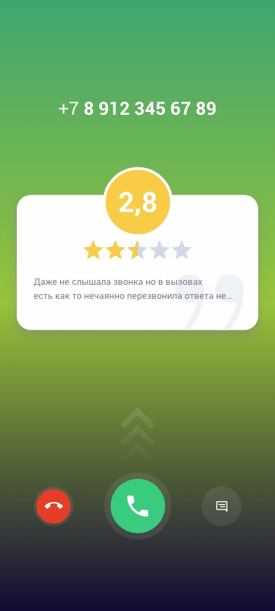 Всплывающее окно во время входящих